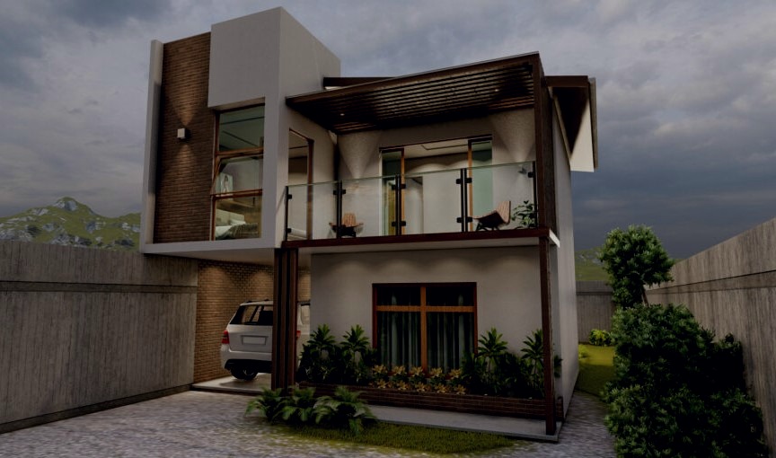 Μεγαλοπρεπές σχέδιο διώροφης κατοικίας 120τμ