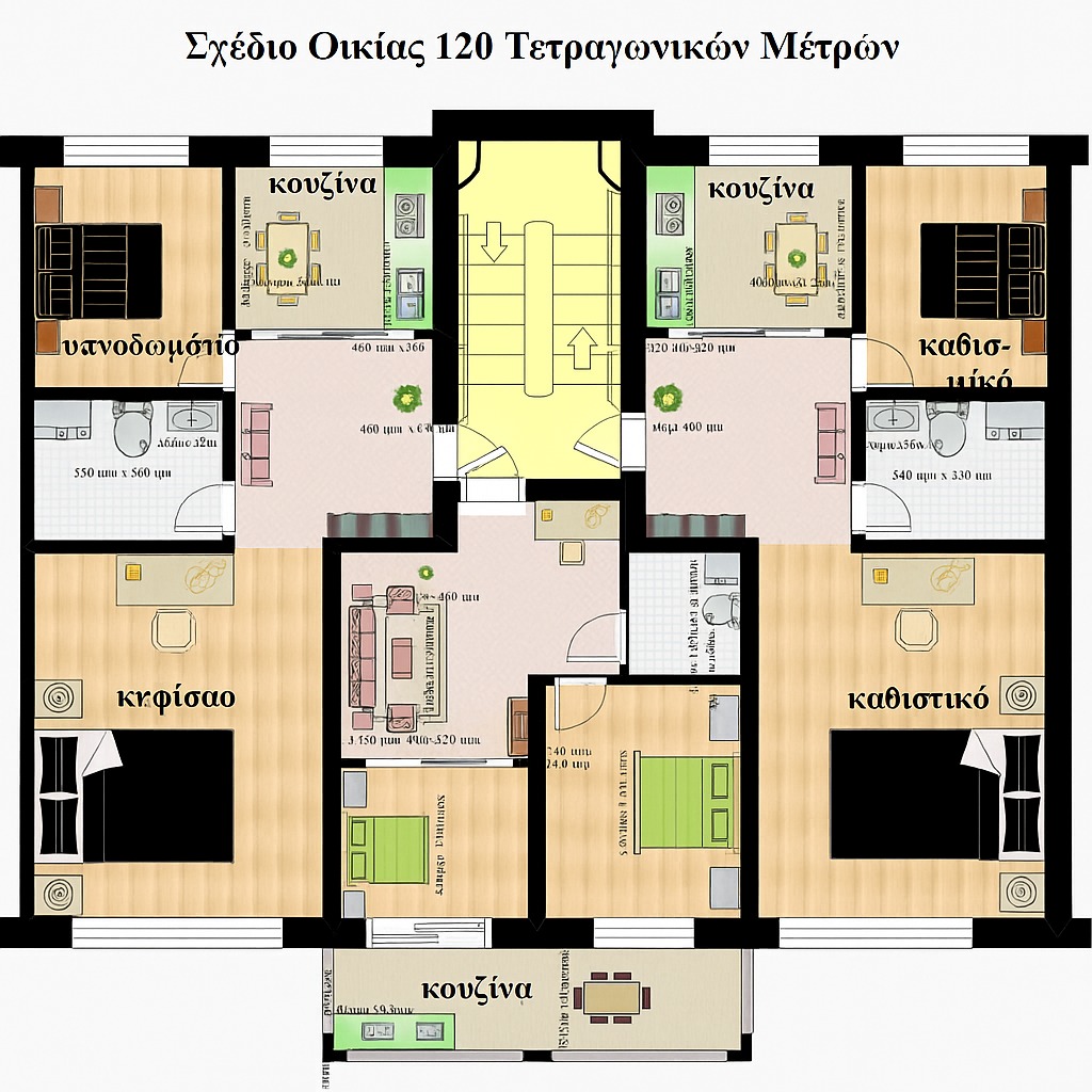 Σχέδιο Κατοικίας 120 Τετραγωνικών Μέτρων