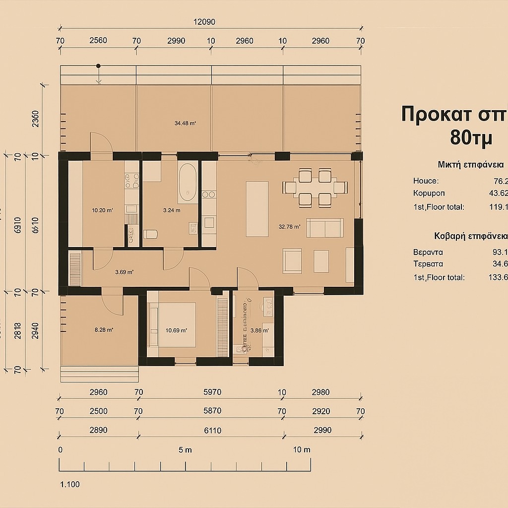 Προκατ σπιτια 80τμ με 2 υπνοδωμάτια