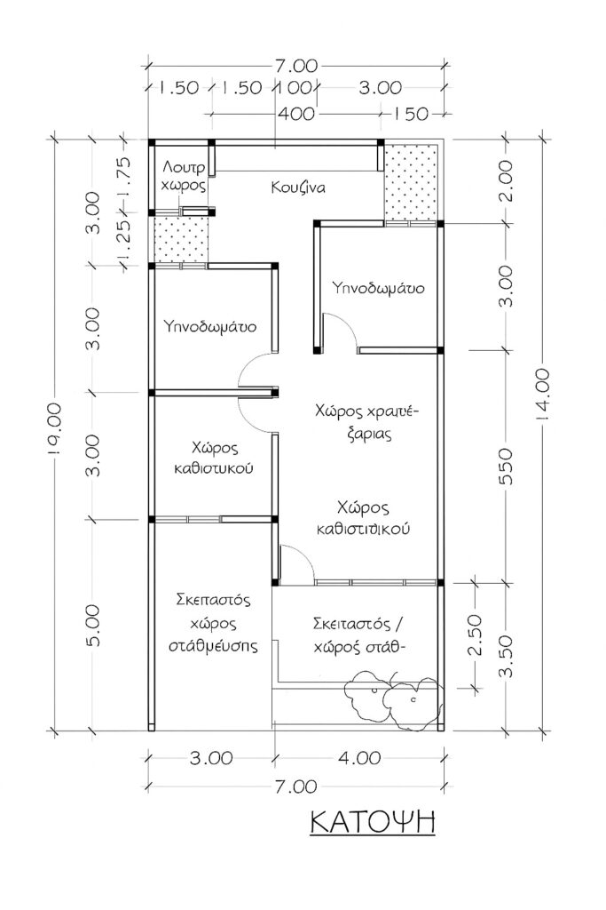 Κατοψη σπιτιου 75τμ