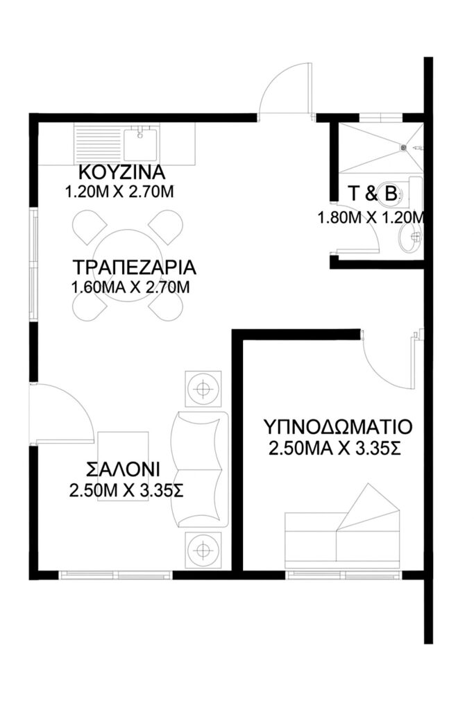 Μικρά σχέδια κατοικίας 75τμ