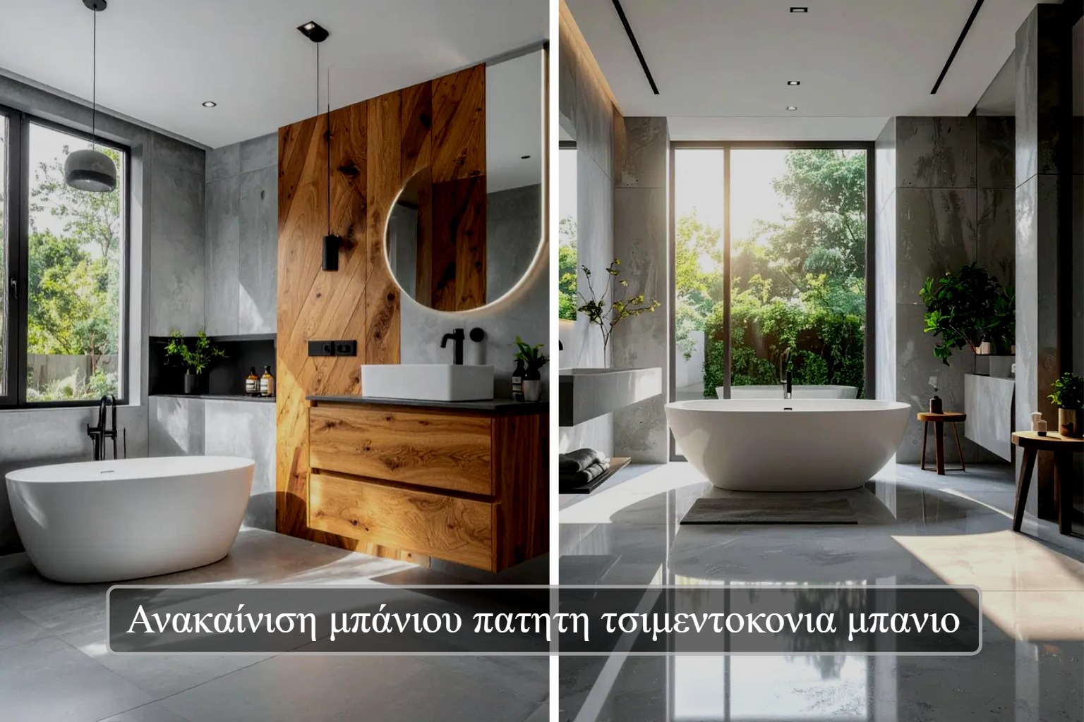 Ανακαίνιση μπάνιου πατητη τσιμεντοκονια μπανιο