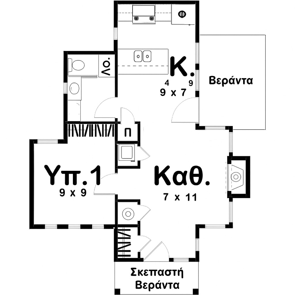 Κατοψη σπιτιου 50τμ
